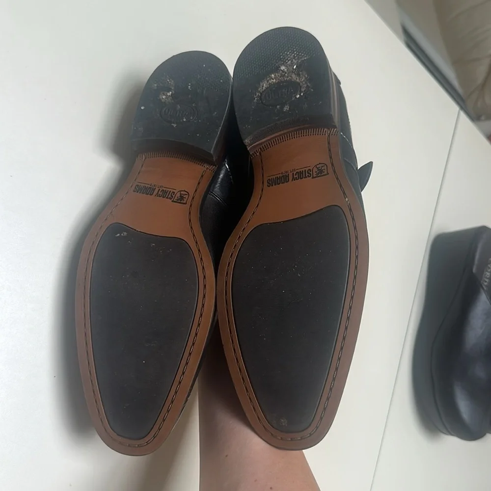 STACY ADAMS Karcher Plain Toe Monk Strap Slip-On Dress Shoes size 7.5